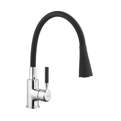 Invena Hula, baterie chiuveta inalta 2 functii, negru-crom, INV-BZ-85-L04-L