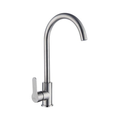 Invena Iron, robinet pentru chiuveta de sine statator, otel, INV-BZ-53-L23-L