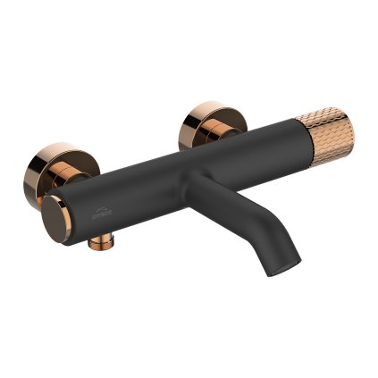 Invena Moonlight, baterie pentru cada de perete 150 mm, negru-aur roz, INV-BW-77-014-V