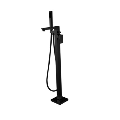 Invena Paros, baterie pentru cadă de sine stătătoare, negru mat, INV-BW-09-W04-A