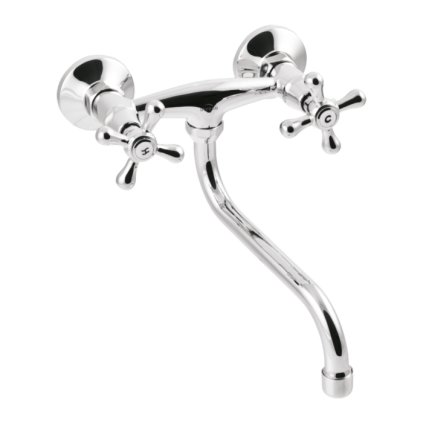 Invena Roma, baterie chiuveta cu gura prelungita 250mm tip S, crom, INV-BC-22-00S-L