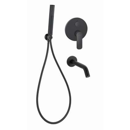 Invena Siros, set cada de baie ascuns, 2 prize, negru mat, INV-BS-90-W13-A