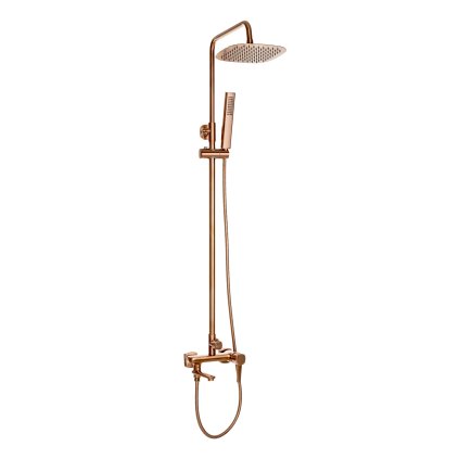 Invena Trend, baterie de dus cu coloana de dus cu cap superior si manual, cupru mat, INV-AU-05-B14-V