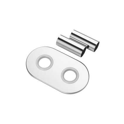 Invena, rozeta capac TWIN rotund pentru racord 50mm, crom, INV-UA-12-015-A