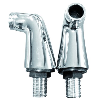 Invena, coturi rotunde din alamă pentru robinet pentru cadă pentru instalare pe cadă, crom, INV-LA-46-C01-L
