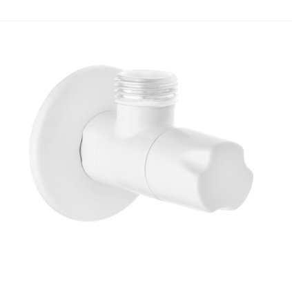 Invena, robinet unghiular cu cap ceramic 1/2" X 3/8", alb, INV-ZW-49-00B-W