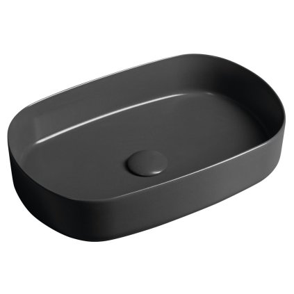 Isvea, chiuveta blat ceramica INFINITY OVAL, 55x36cm, antracit, 10NF65055-2C
