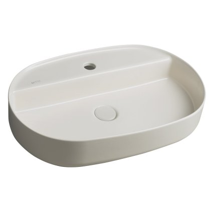 Isvea, Chiuvetă de blat din ceramică INFINITY OVAL, 60x40cm, Ivory, 10NF65060-2K
