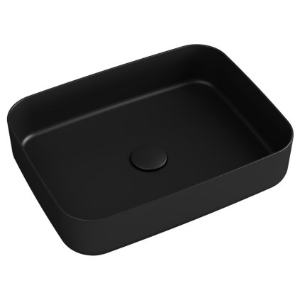 Isvea, Chiuvetă de blat din ceramică INFINITY RECTANGLE, 50x36cm, negru, 10NF65050-2N