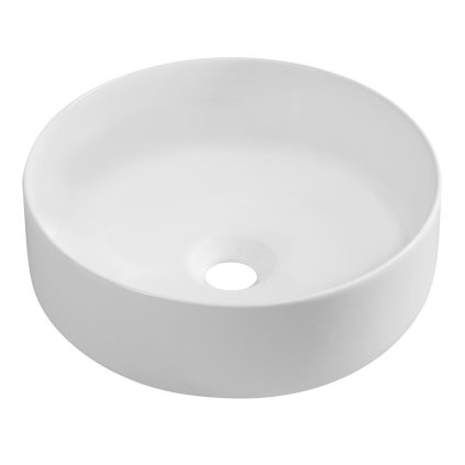 Isvea, Chiuveta blat ceramica INFINITY ROUND, diametru 36x12 cm, alb mat, 10NF65036-2L