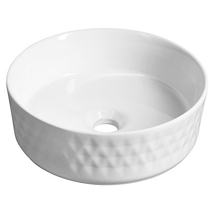 Isvea, chiuveta de blat ceramica ROMBO, diametru 36 cm, alb, 10NF67036