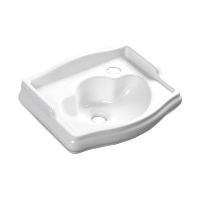Kerasan, chiuveta ceramica RETRO 41x30cm, orificiu pentru robinet in dreapta, fara preaplin, alb, 103301DX