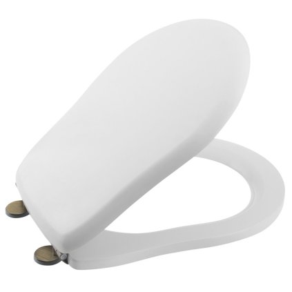 Kerasan, scaun de toaletă RETRO Soft Close, poliester, alb/bronz, 108601