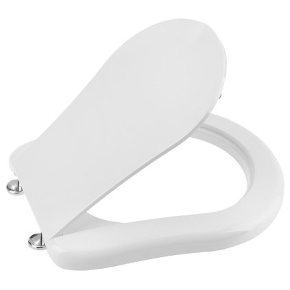 Kerasan, scaun WC RETRO, Soft Close, alb/crom, 108901