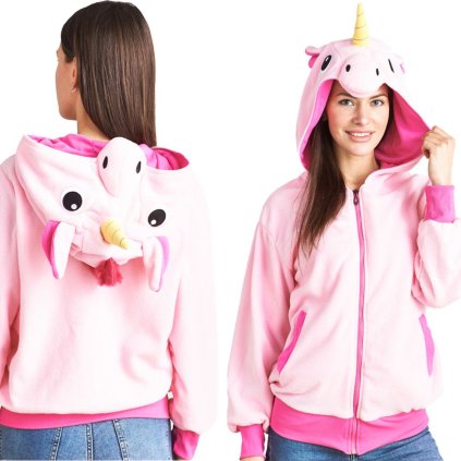 168957 2 kigurumi mikina velkost m vzor jednorozec ruzova naz 060103