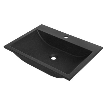 Laveo Albano, chiuveta granit 600x440x122 mm, negru, LAV-VGA1710T