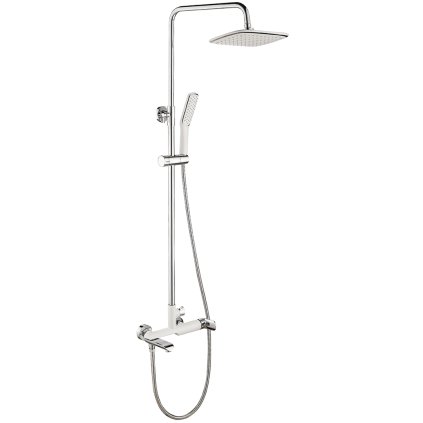 Laveo Alea, set de dus cu robinet cu maneta, alb-crom, LAV-PAE_60KB