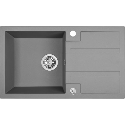 Laveo Barbados, chiuvetă din granit cu 1 cameră 760x440x194 mm, gri, LAV-SBB_511T