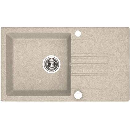 439220 laveo celia 1 komorovy granitovy drez 760x440x185 mm s dlhym odkvapkavacom bezova lav sbc 411t