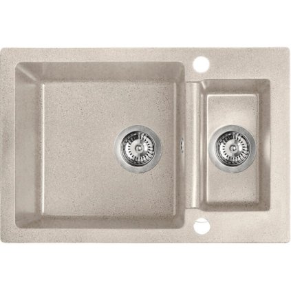 Laveo Celia, chiuveta granit cu 1,5 camere 650x440x195 mm, bej, LAV-SBC_430T