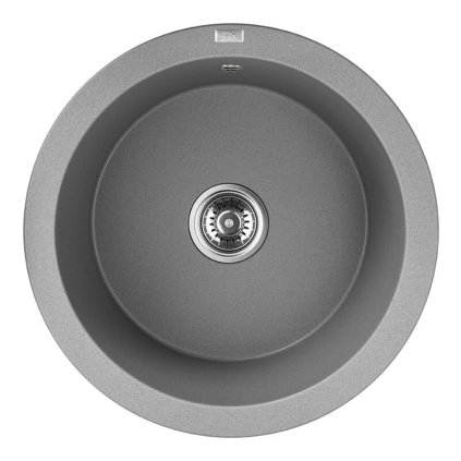 Laveo Dafne, chiuvetă granit cu 1 cameră 510x510x205 mm, gri, LAV-SBD_588Y