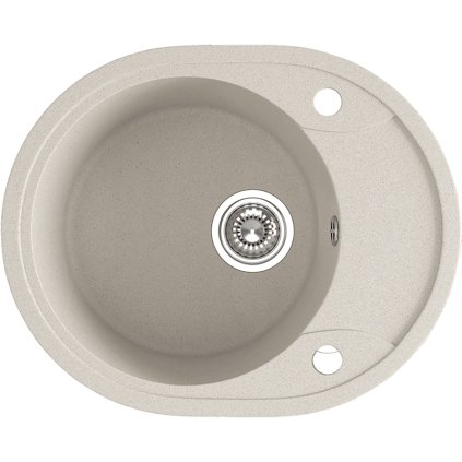 Laveo Dafne, chiuvetă granit cu 1 cameră 580x470x198 mm, bej, LAV-SBD_483T