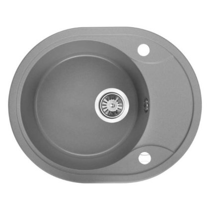 Laveo Dafne, chiuvetă granit cu 1 cameră 580x470x198 mm, gri, LAV-SBD_583T