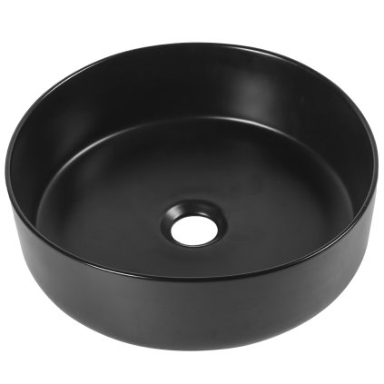 Laveo Desna, chiuveta blat ceramica 360x360x120 mm, negru mat, LAV-VUD_B236