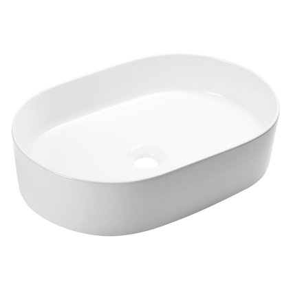 Laveo Desna, chiuveta 50x35 cm, chiuveta blat oval, alb, LAV-VUD_6250