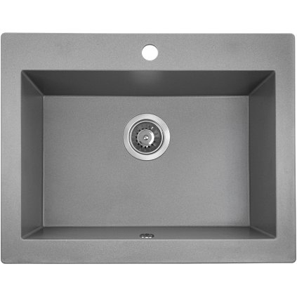 Laveo Komodo, chiuvetă granit cu 1 cameră 586x490x221 mm, gri, LAV-SBK_510A