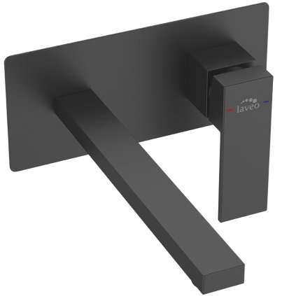 Laveo Kvadrato, baterie de lavoar ascuns cu sistem i-BOX, negru mat, LAV-BLQ_722P