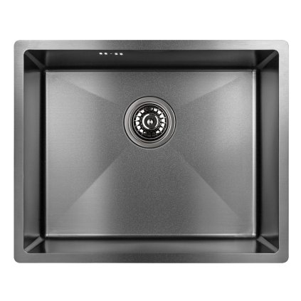 Laveo Marmara, chiuvetă din oțel inoxidabil cu 1 cameră 540x440x200 mm, grafit, LAV-SAM_510P
