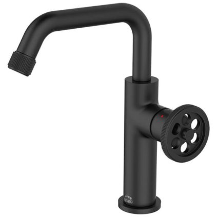 Laveo Muro, baterie pentru chiuveta inalta h-231, negru mat, LAV-BAU_725D