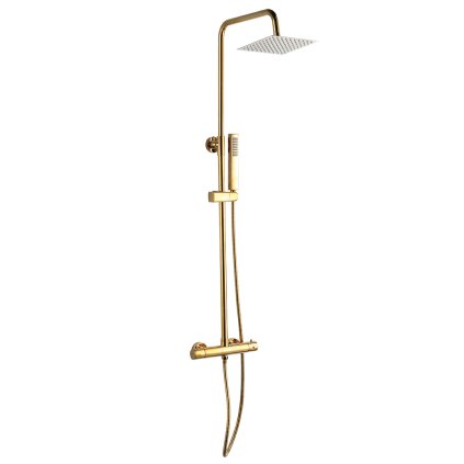 Laveo Pola, set de dus cu robinet termostatic, auriu lucios, LAV-PLA_G0TD