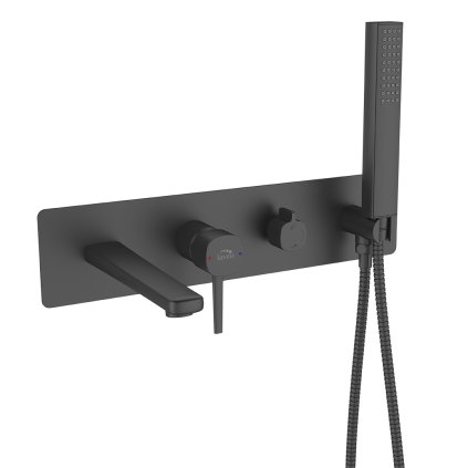 Laveo Pola, baterie de baie ascunsă cu sistem de instalare i-BOX, negru mat, LAV-BAP_711P