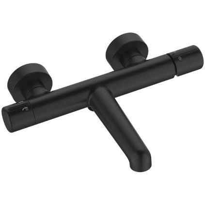 Laveo Pretto, baterie pentru cada montată pe perete 150 mm, negru mat, LAV-BAO_710D