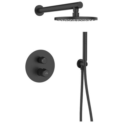 Laveo Pretto, set de duș ascuns, negru mat, LAV-BAO_701P