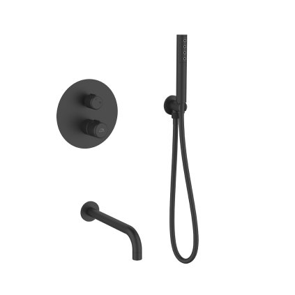 Laveo Pretto, set de baie ascuns, negru mat, LAV-BAO_711P