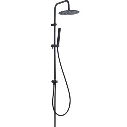 Laveo Pretto, set de duș cu duș de mână și cabină de duș, negru mat, LAV-PLP_70OX
