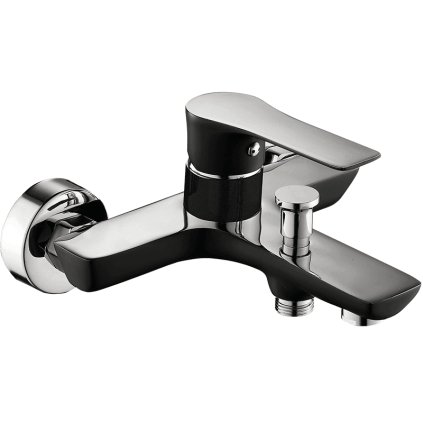 Laveo Raila, baterie de baie/duș montată pe perete h-103, crom-negru, LAV-BLL_710D