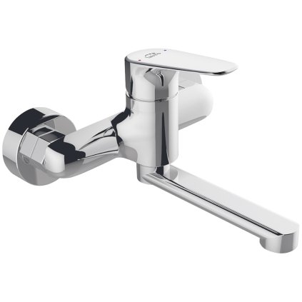 Laveo Rondo, baterie pentru chiuvetă montată pe perete h-127, crom, LAV-BLX_050D
