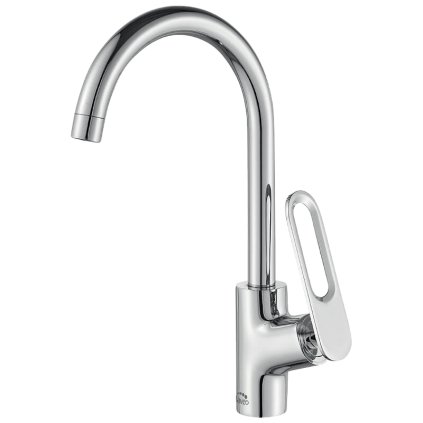 Laveo Tierra, baterie pentru chiuveta cu pipa in forma de U h-355, crom, LAV-BAJ_068D
