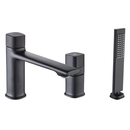 Laveo Tores, baterie pentru cada cu 3 orificii, negru mat, LAV-BVT_713D