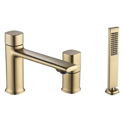 Laveo Tores, robinet de baie cu 3 orificii, auriu mat, LAV-BVT_G13D