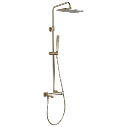 Laveo Tores, set de duș de perete cu gura de baie pivotantă, auriu mat, LAV-PLT_G0KB