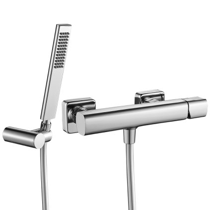Laveo Tores, baterie de duș cu set manual de duș cu punct, crom, LAV-BVT_041D