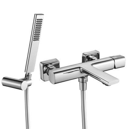 Laveo Tores, baterie pentru cadă cu set manual de duș cu punct, crom, LAV-BVT_011D