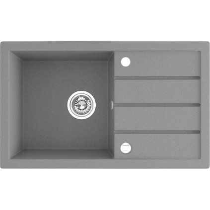 Laveo Trzynastka, chiuvetă granit cu 1 cameră 790x480x185 mm, gri, LAV-SBP_511T