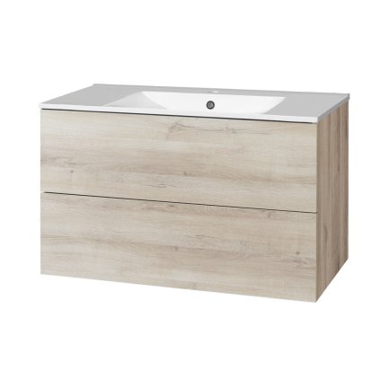 Mereo, Aira, dulap baie cu chiuveta ceramica 101 cm, MER-CN722