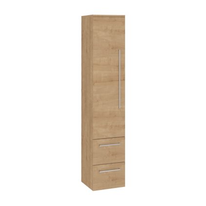 Mereo, Bino, dulap baie 163 cm înălțime, deschidere stânga, alb, alb/stejar, MER-CN627